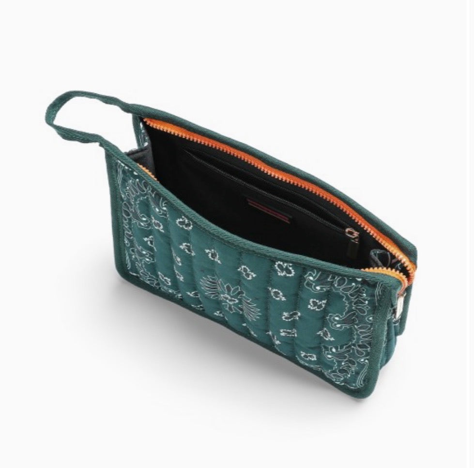 Bandana Print Pouch -Hunter Green