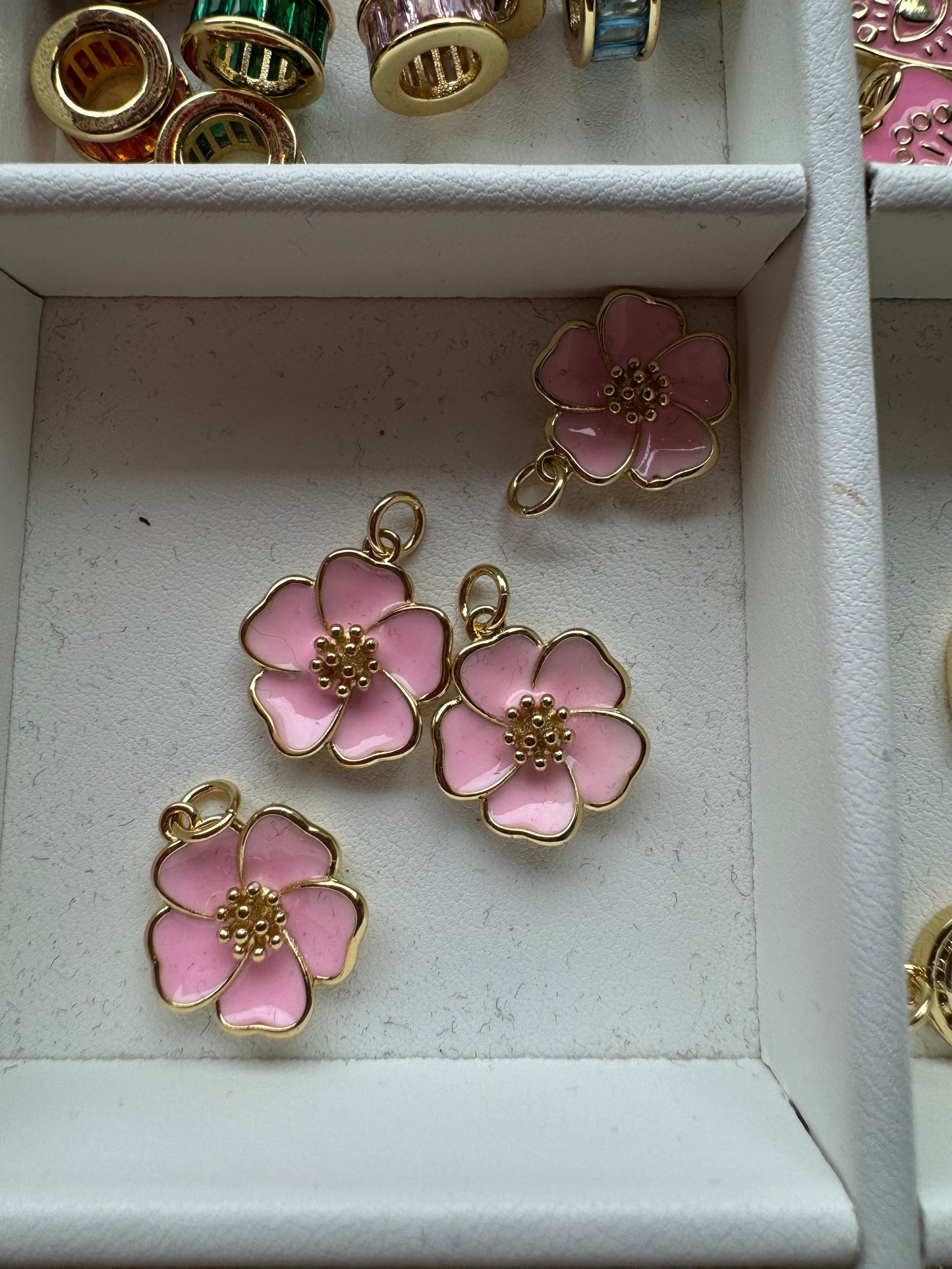 Pink Hibiscus Flower Charm