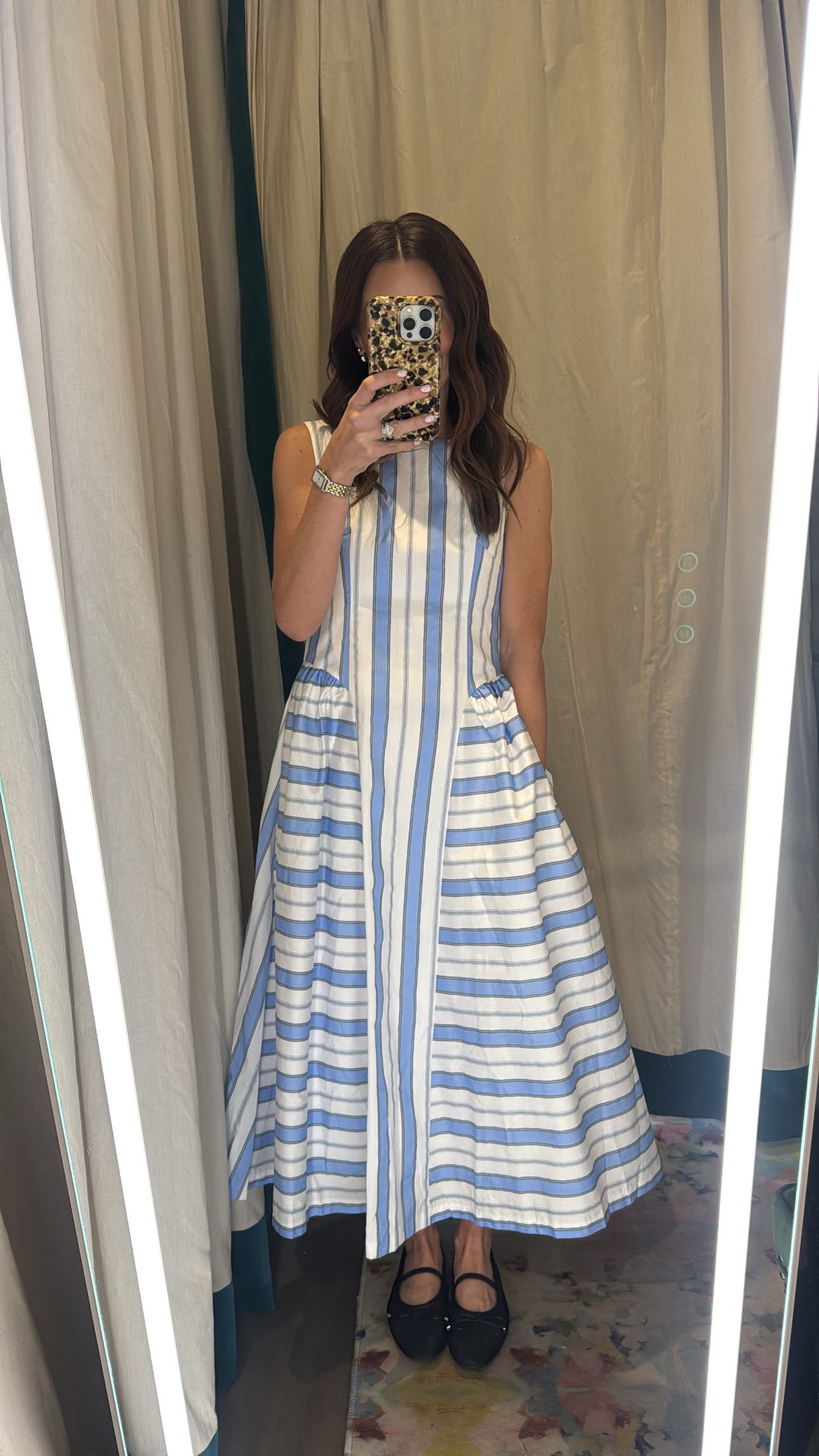 Basque Waist Midi Dress