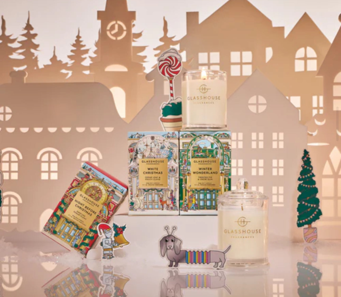 Glasshouse Christmas Candle Trio