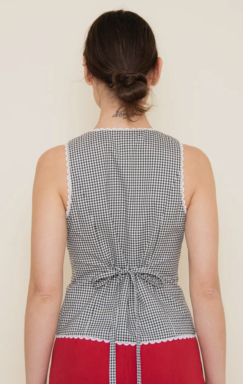 Plaid Crochet Gingham Vest