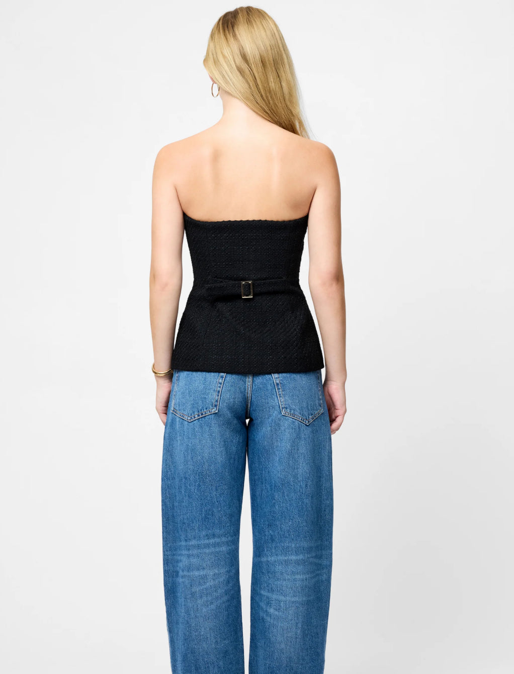 Tweed Strapless Top