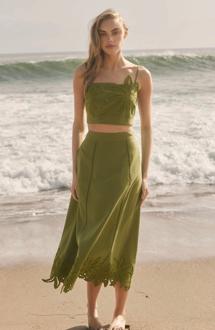 Palm Tree Linen Top