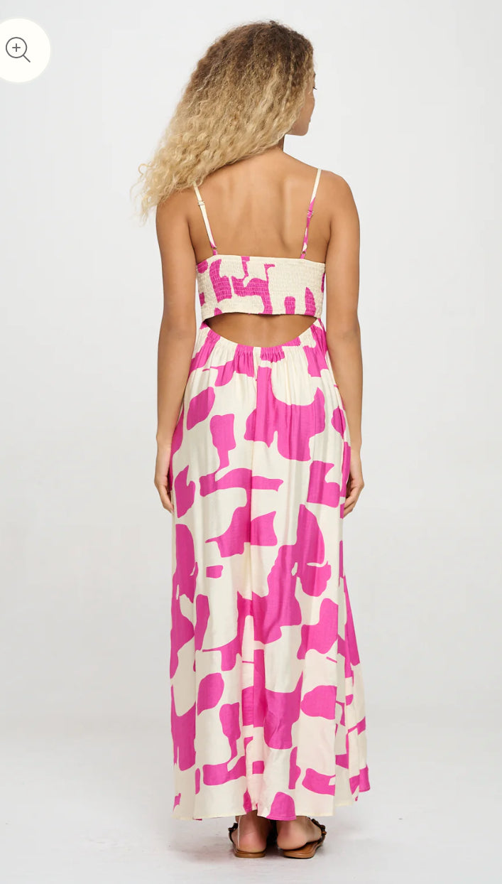 Fuchsia Wave Maxi Dress