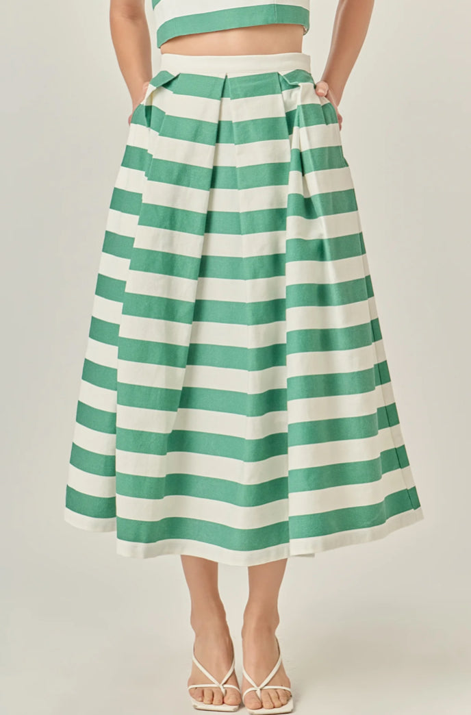 Bold Stripe Midi Skirt
