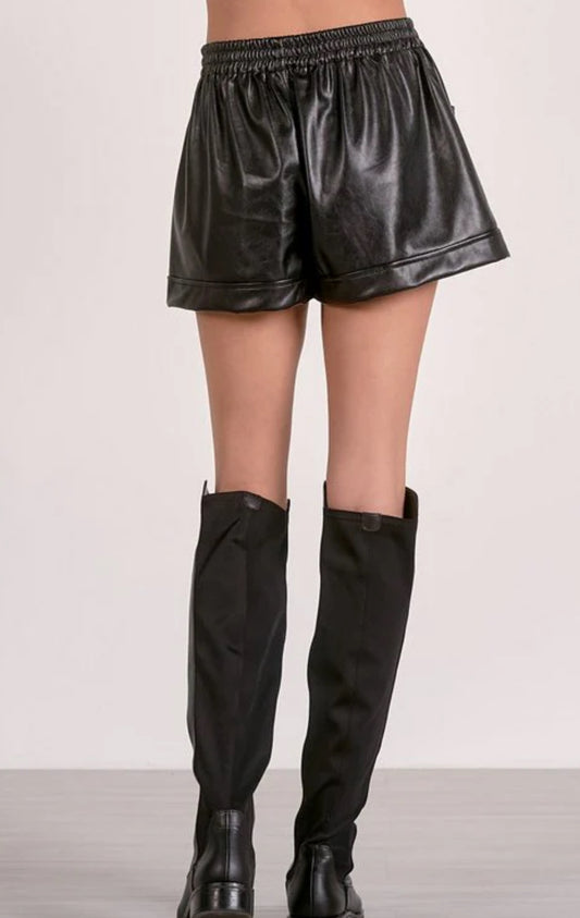 Black Leather Shorts