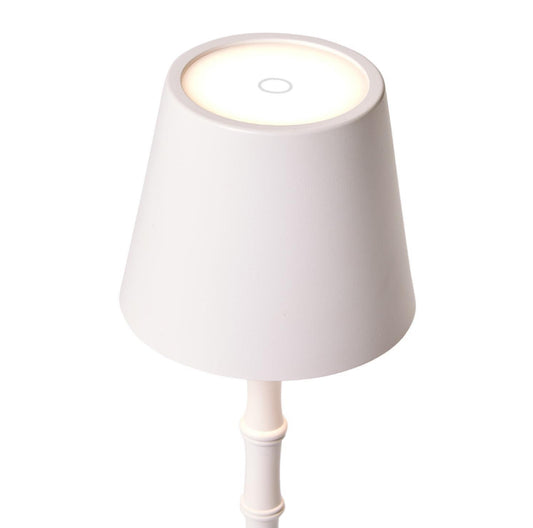 White Bamboo LED Cordless Table Lamp