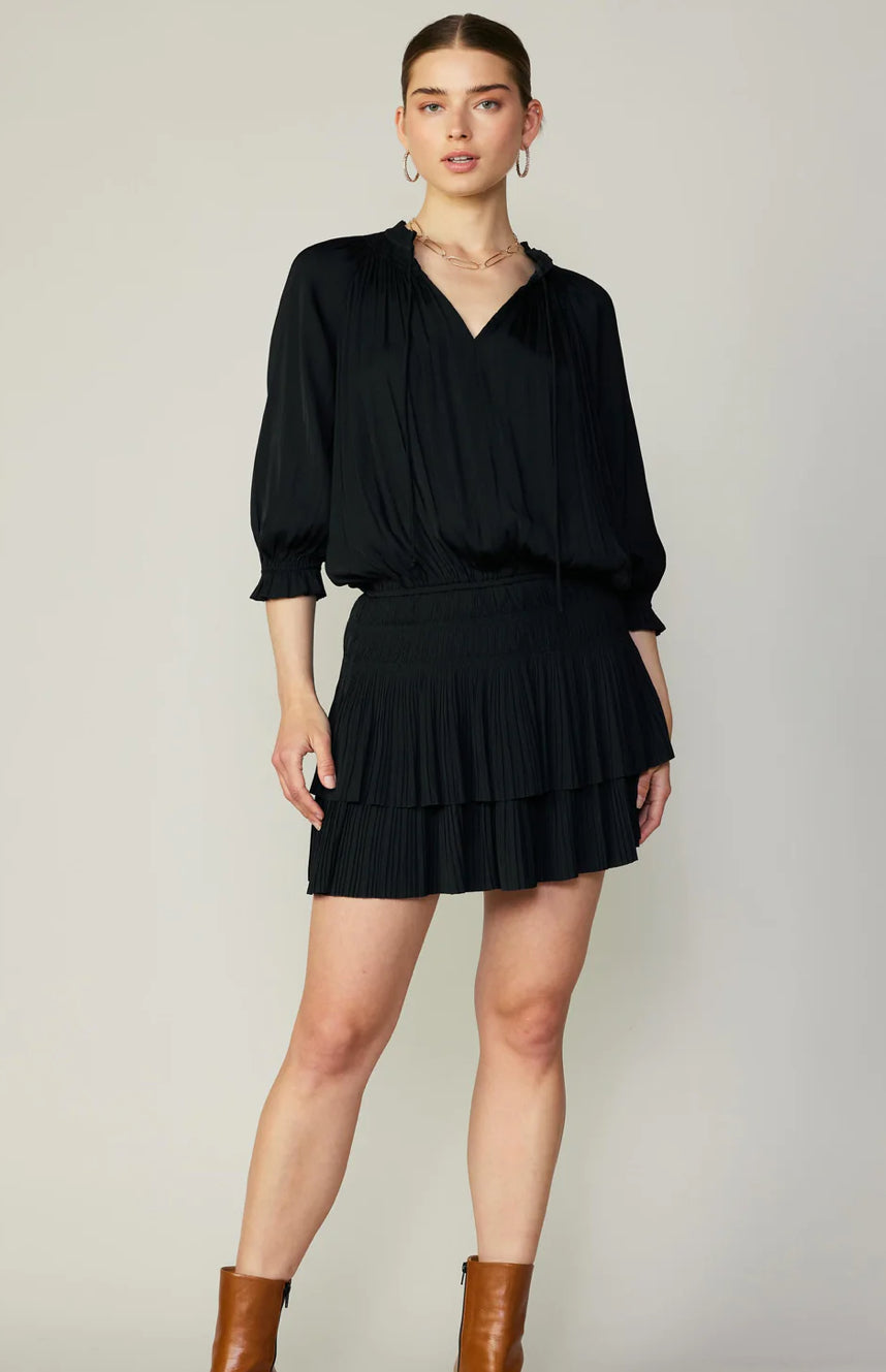 Aurelie Pleated Mini Dress