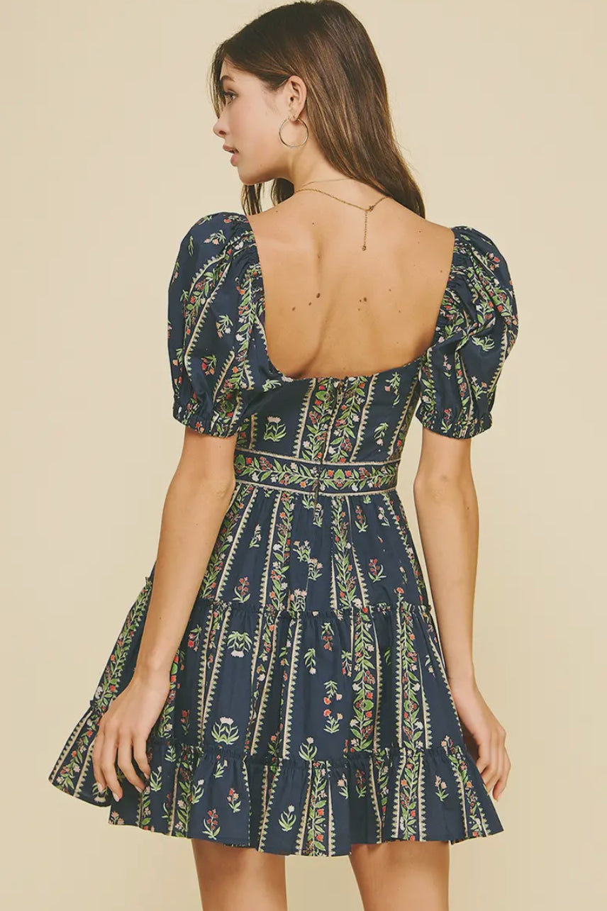Floral Tiered Mini Dress