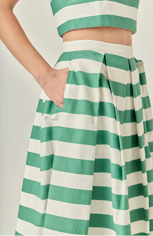 Bold Stripe Midi Skirt