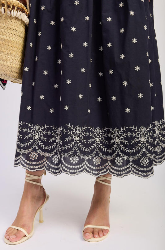 Nara Maxi Skirt in Navy