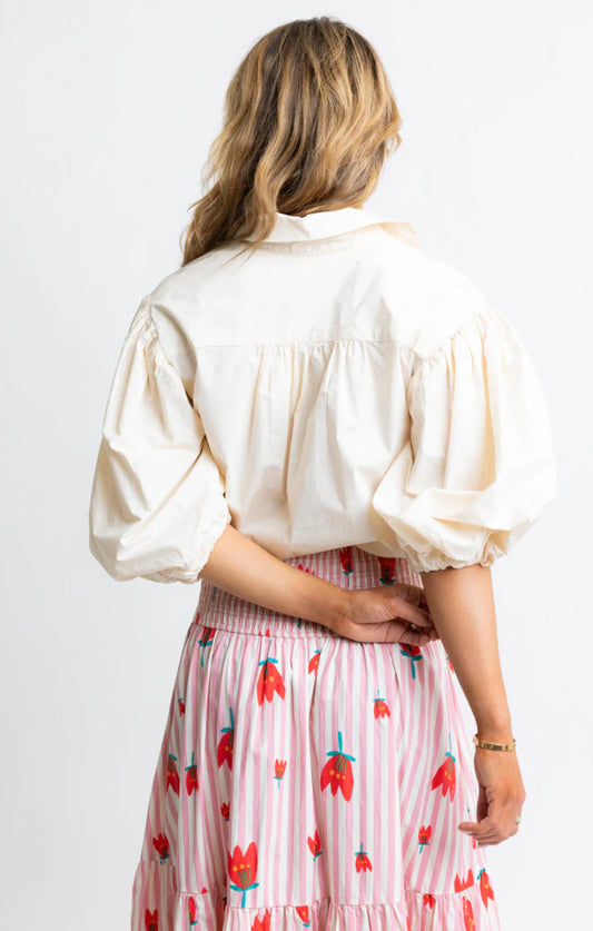 Poplin Button Blouse