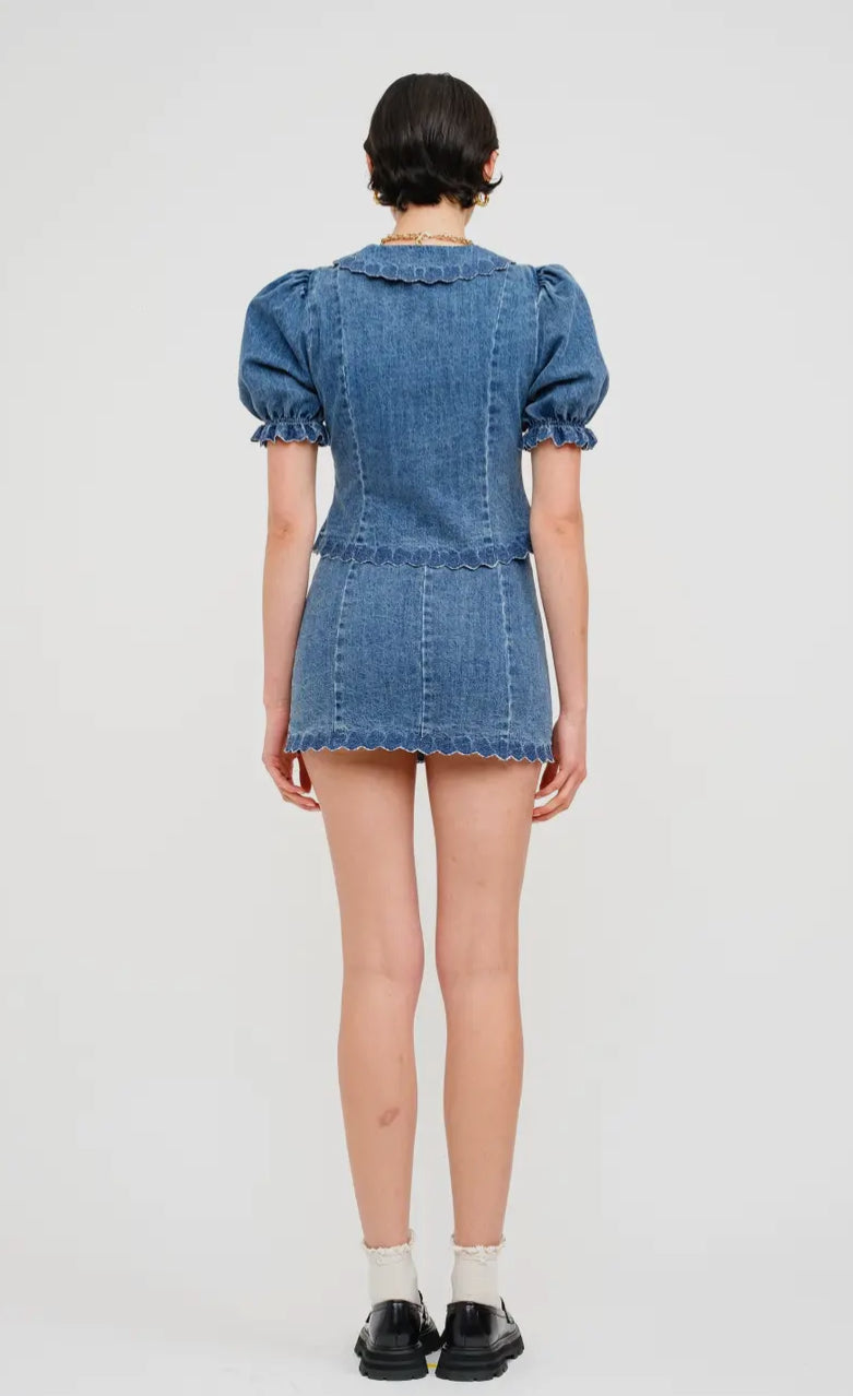 Jaelynn Denim Top Medium Wash