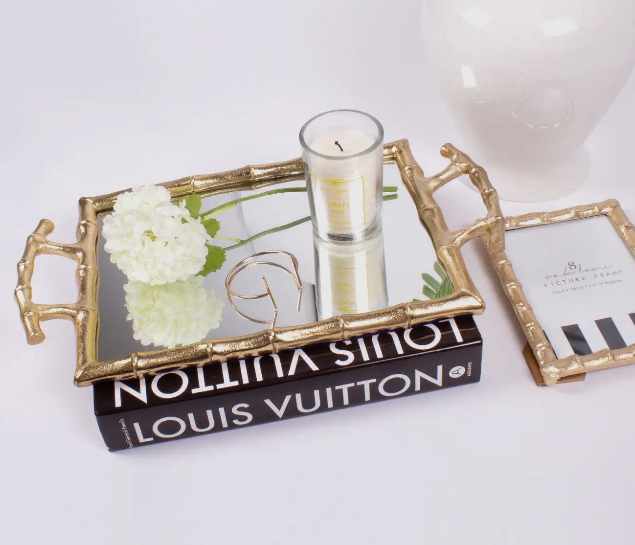 Gold Bamboo Mirror Tray