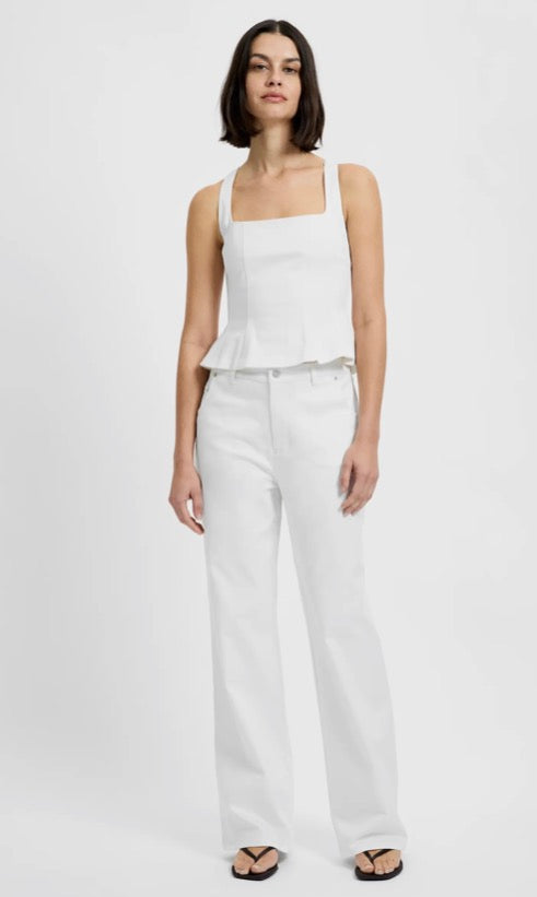 Inez Cotton Twill Peplum Top