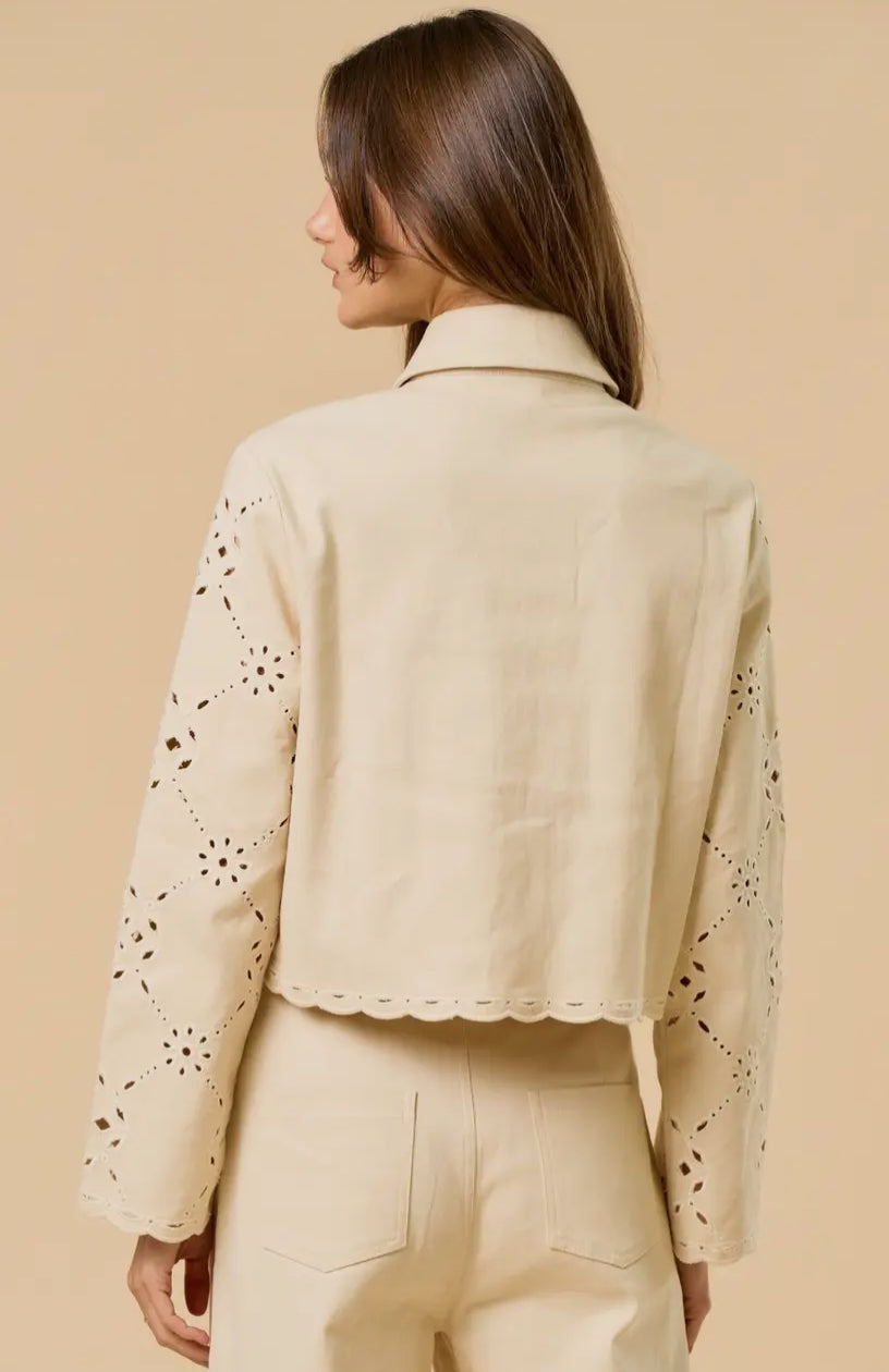 Motif Jacket in Cream
