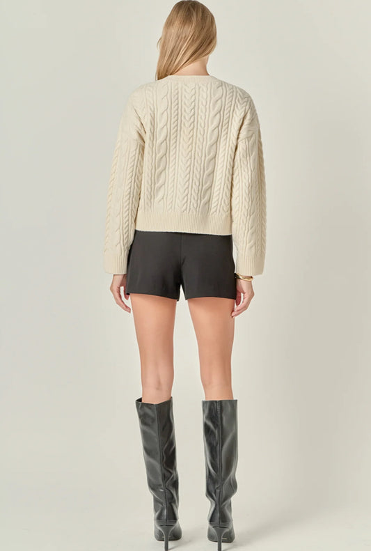 Crewneck Cable Sweater