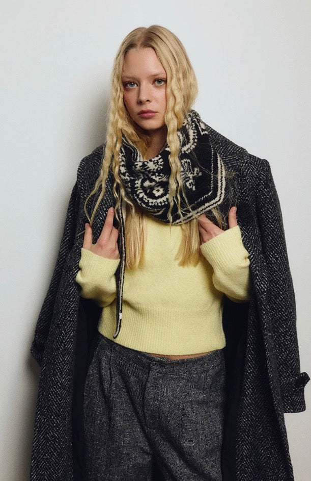 Black Knit Bandana Scarf