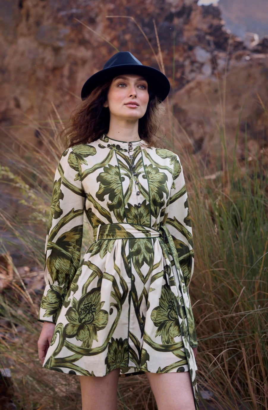 Nella Dress in Rosemere Olive