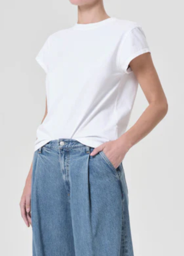 Bryce Cap Sleeve Tee in white