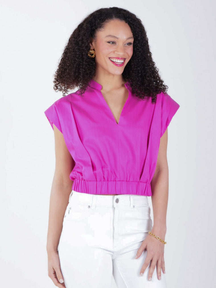 Evie Silk Top Raspberry Rose-XXS