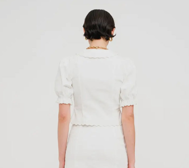 Jaelynn Off White Denim Top