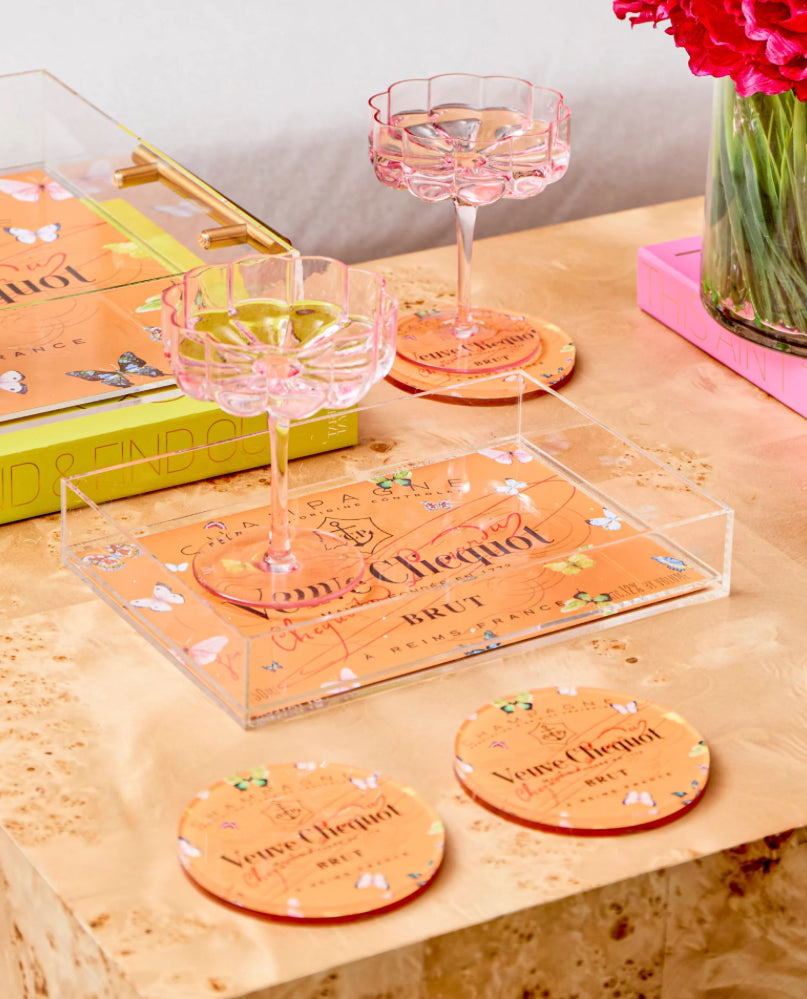 Bubbly Butterfly Coasters Orange