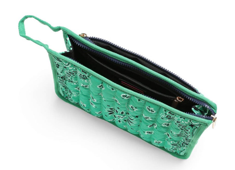 Bandana Print Pouch -Beau Kelly Green
