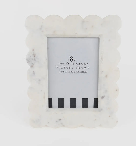 White Marble Scalloped Frame
