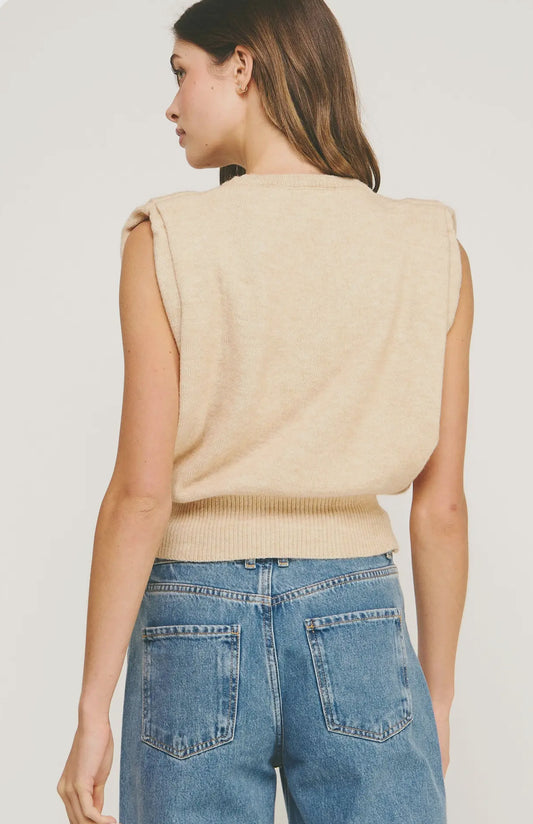 Taupe Knit Muscle Sweater-L