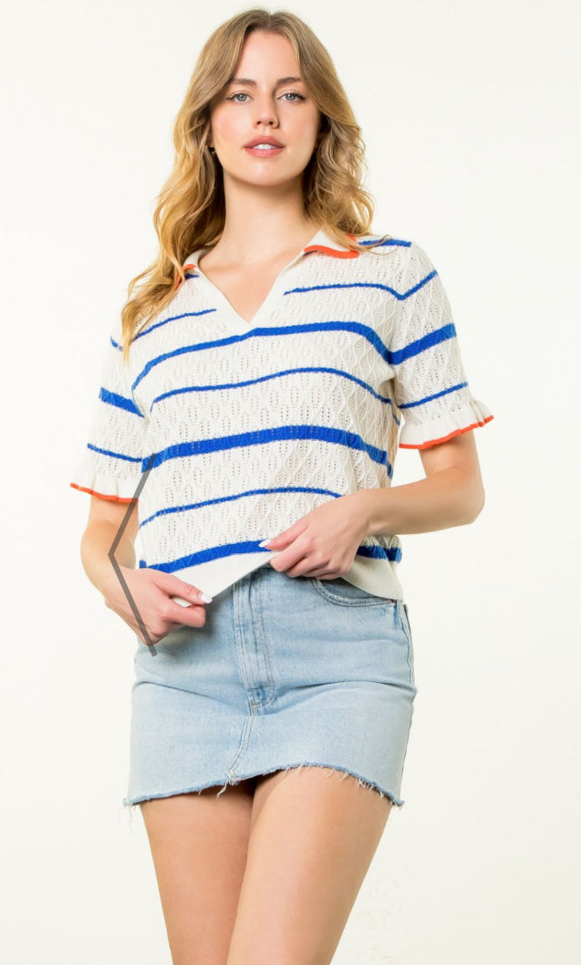 Short Sleeve Textured Knit Top