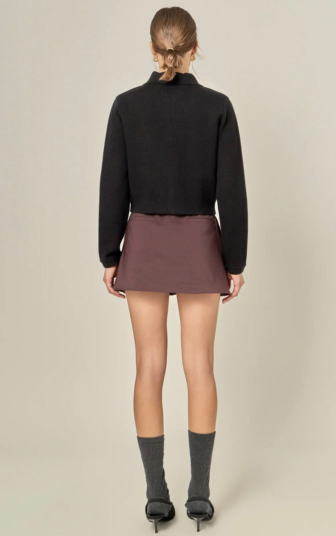 Detachable Bow Cardigan