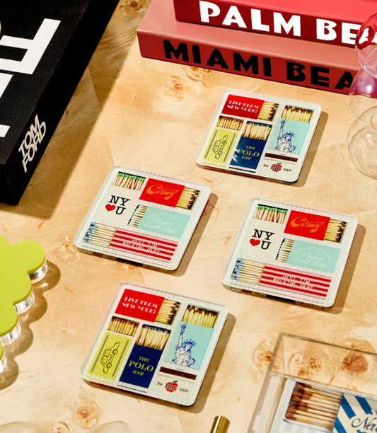 New York Matchbox Coasters Set of 4