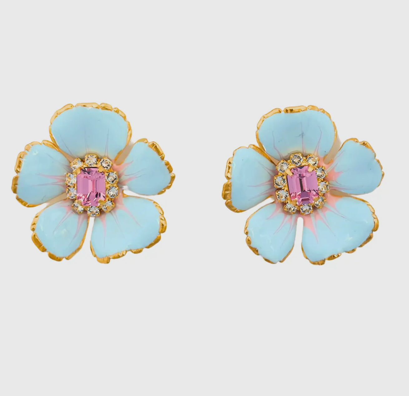 Handpainted Flower Stud