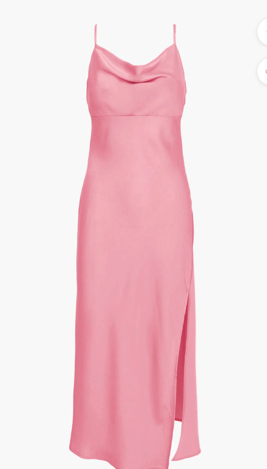 Faith Front Slit Slip Dress
