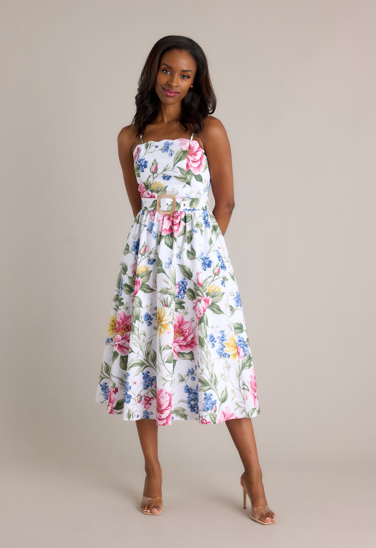 Colette Belted Midi Dress