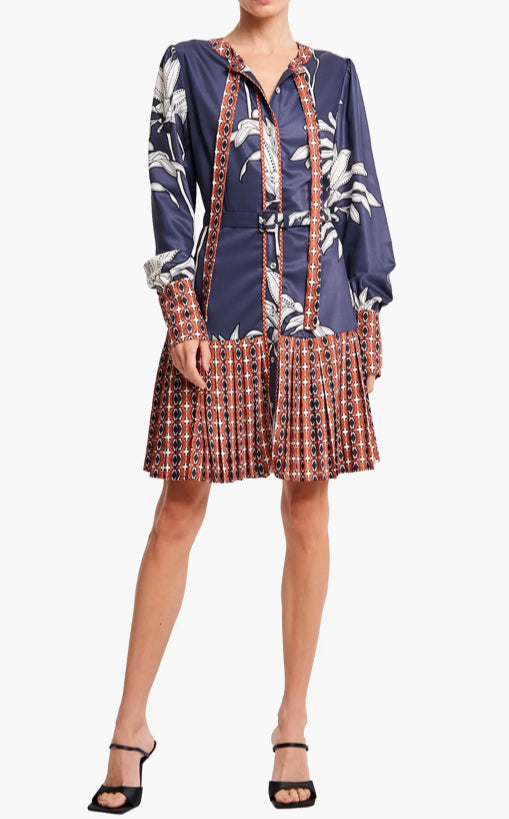 Long Sleeve Belted Dress-XS