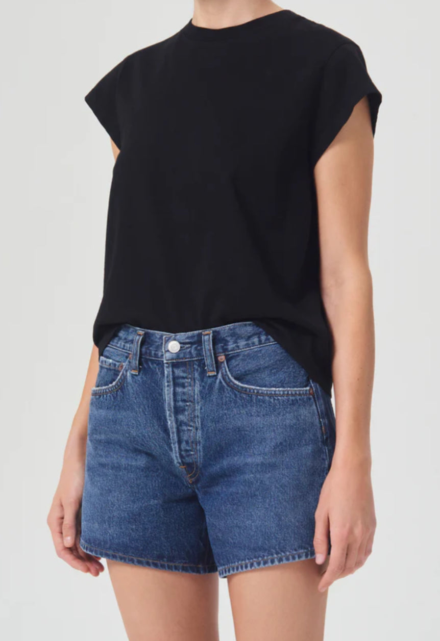 Bryce Cap Sleeve Tee in Black