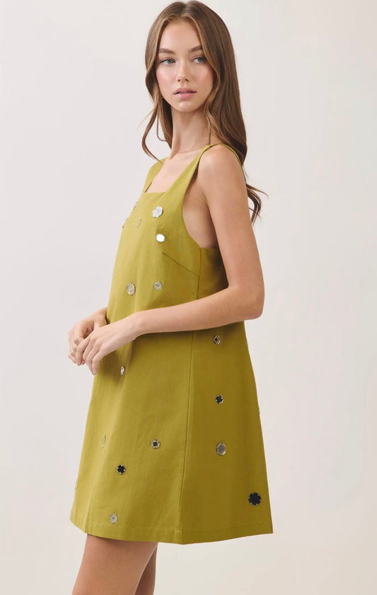 Olive Mirror Detail Dress