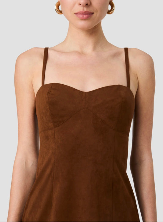 Sonja Suede Slit Midi Dress