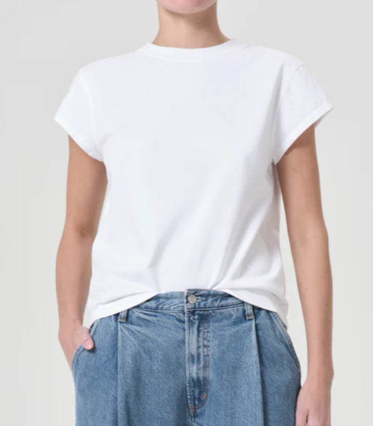 Bryce Cap Sleeve Tee in white