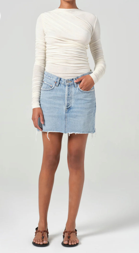 V-waist Mini Skirt