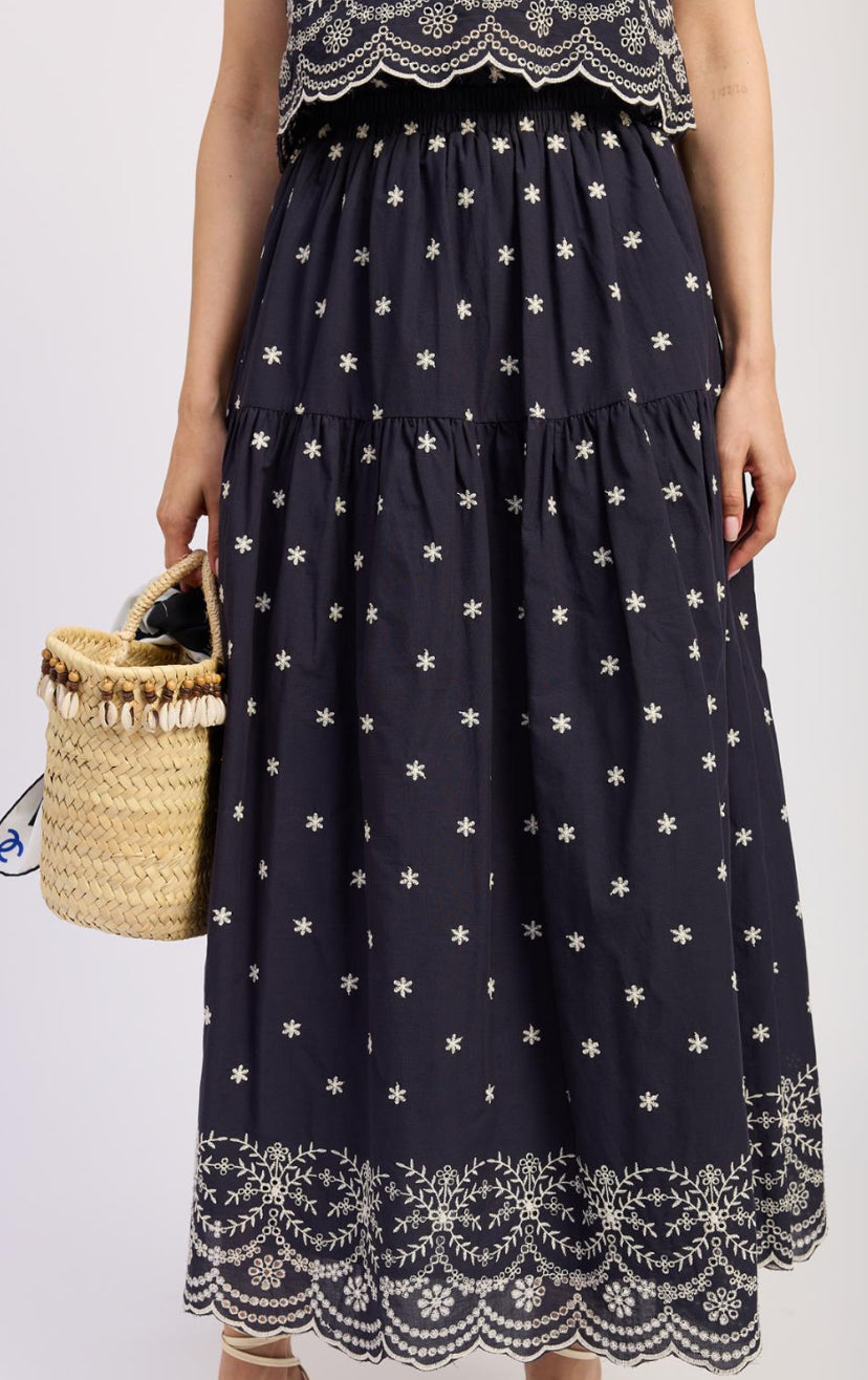 Nara Maxi Skirt in Navy