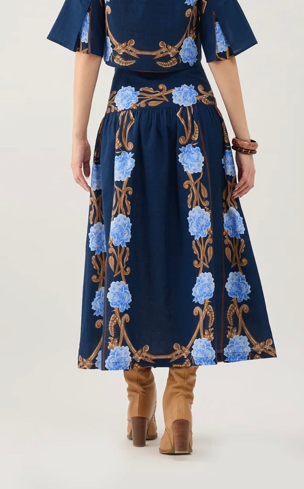 Kara Skirt in Harvest Navy