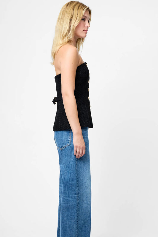 Tweed Strapless Top