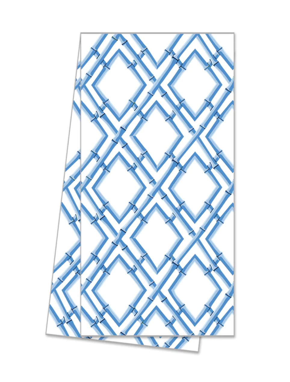 China Blue Bamboo Trellis Tea Towel