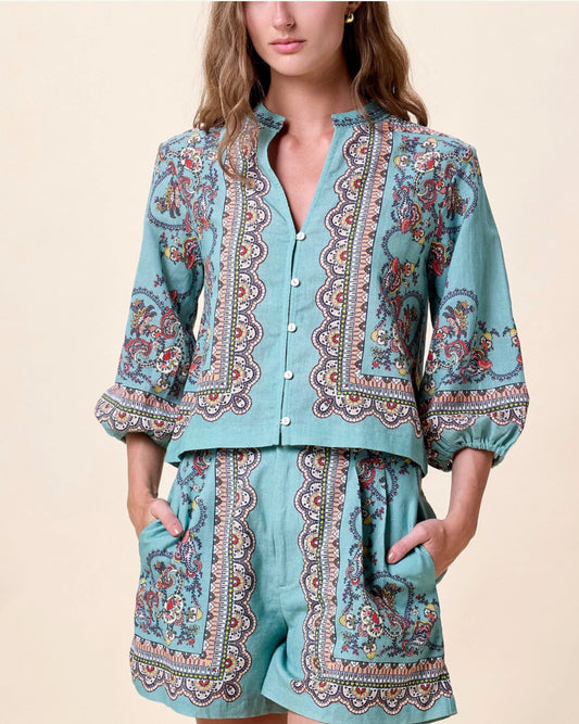 Cleobella Noelle Blouse in Bleura Print