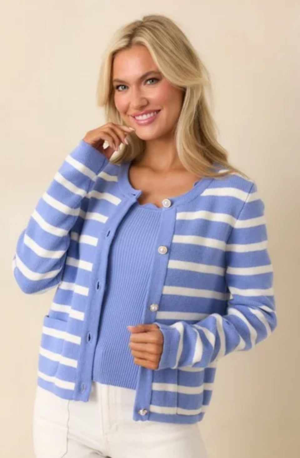 Kennedy Cardigan in Spa Blue
