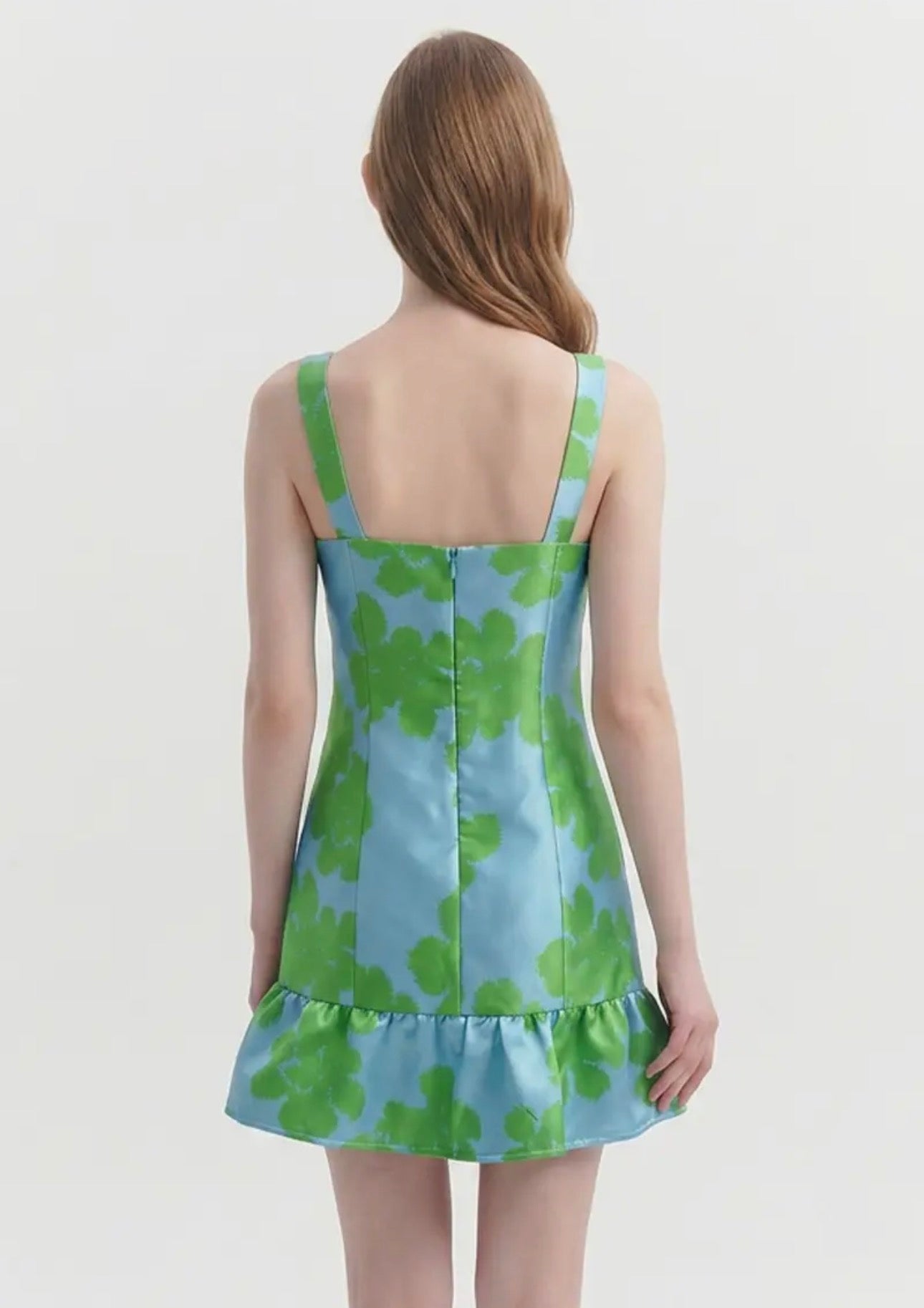Lime Green/Blue Mini Dress