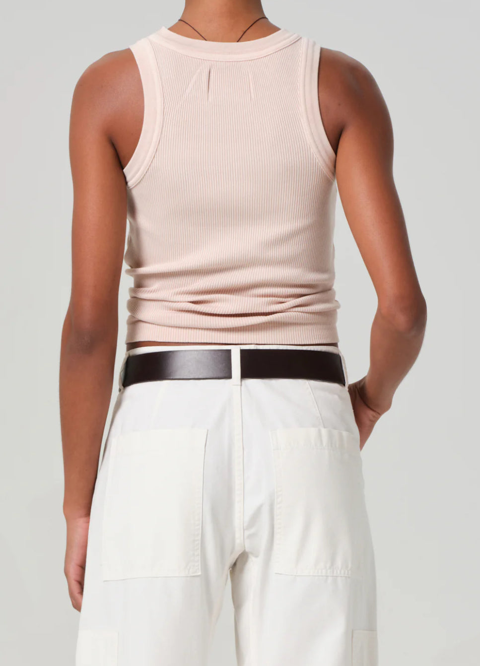 Isabel Rib Tank in Muted Rose